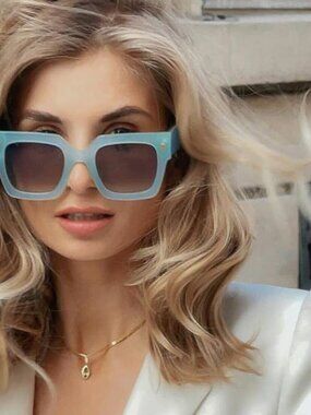 Women’s light blue trendy sunglasses